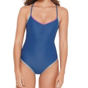 SALT+COVE Shell-stitch Blue One-piece Swimsuit